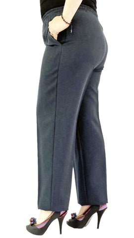 Pantalon de vestir con resorte en cintura, bolsas delanteras mod. 111