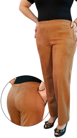Pantalón tipo Gamuza strech con resorte en cintura y bolsas mod. 125